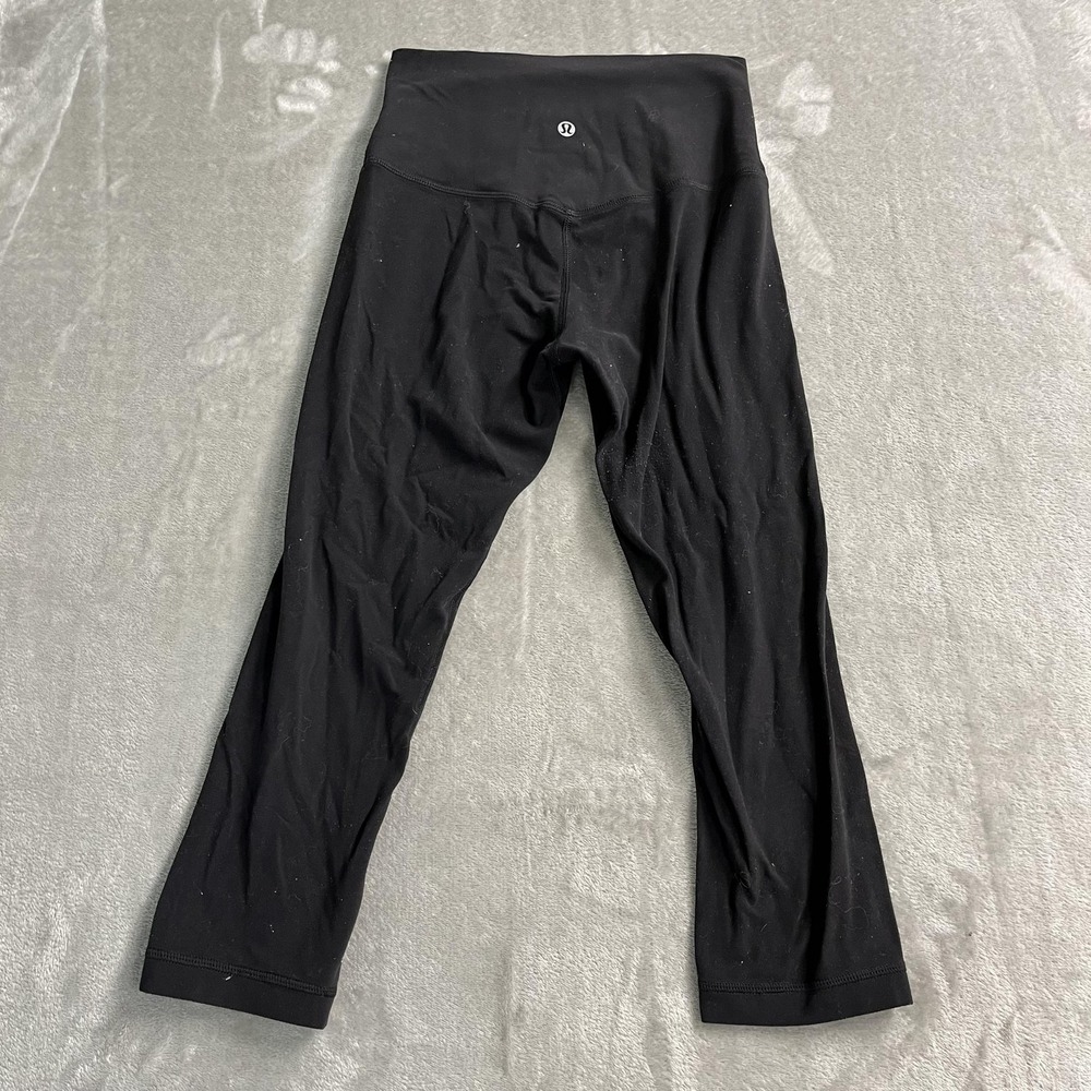 Lululemon Leggings Womens 4 Black‎ High Rise Crop Stretch Yoga Pants Athletic